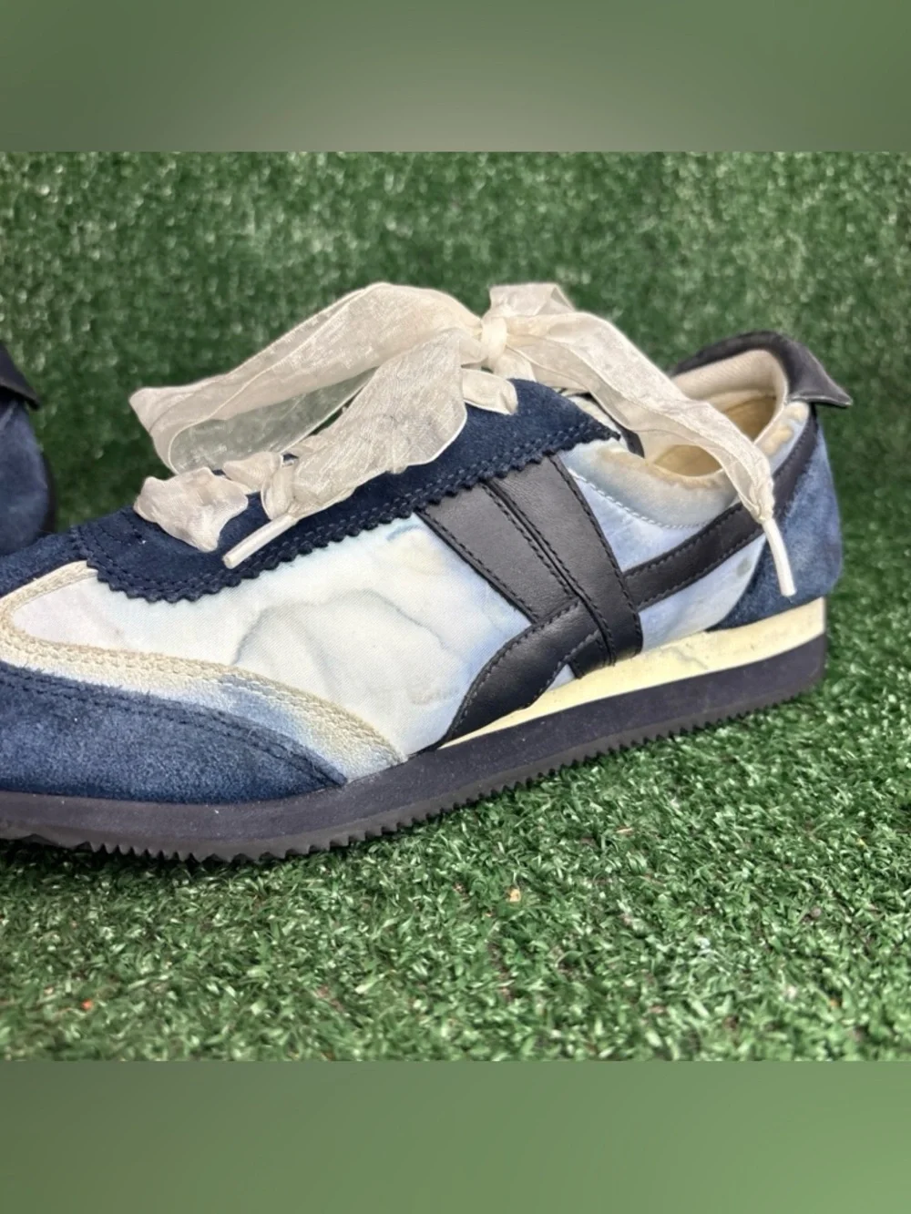 TORY BURCH 8913 SUEDE AND TEXTILE Women's Sneakers Trainers‎ Size 8 M